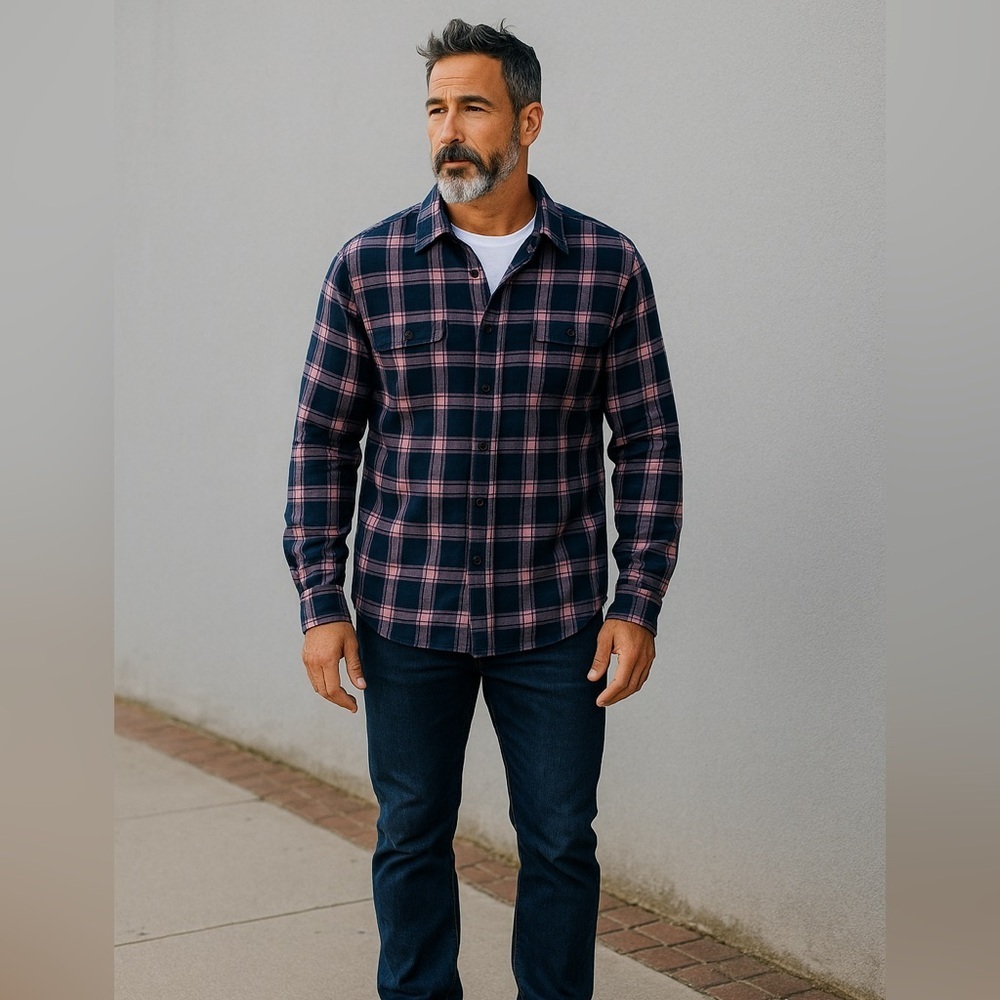 Sonoma Men's XL Plaid Flannel Button-Up Shirt Multicolor Casual